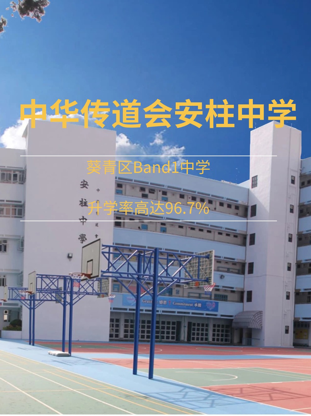 中華傳道會安柱中學(xué)，升學(xué)率高達(dá)96.7%